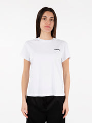 PATRIZIA PEPE - T-shirt logo lettering bianco ottico