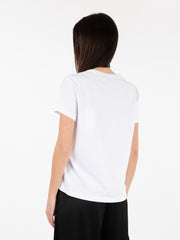 PATRIZIA PEPE - T-shirt logo lettering bianco ottico