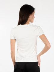 PATRIZIA PEPE - T-shirt logo lettering strass bianco