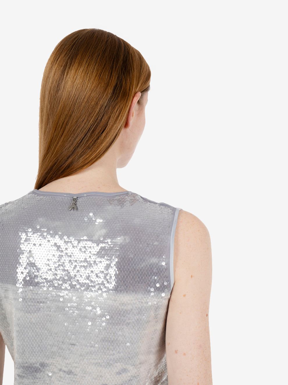 T-shirt waves print paillettes silver