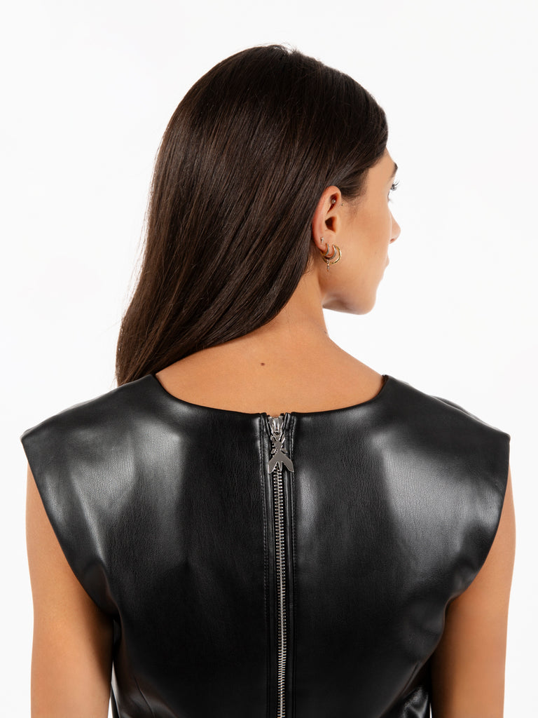 PATRIZIA PEPE - Top in ecopelle con zip nero