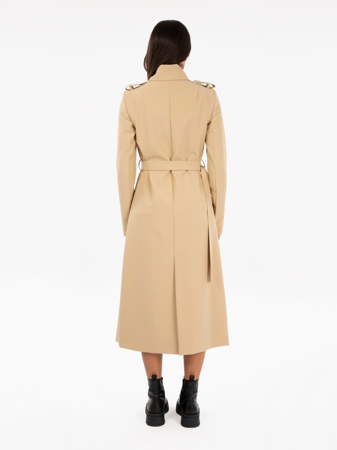 Trench con fibbia beige