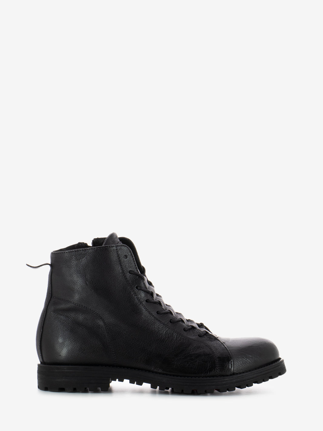 Anfibi in pelle martellata nero