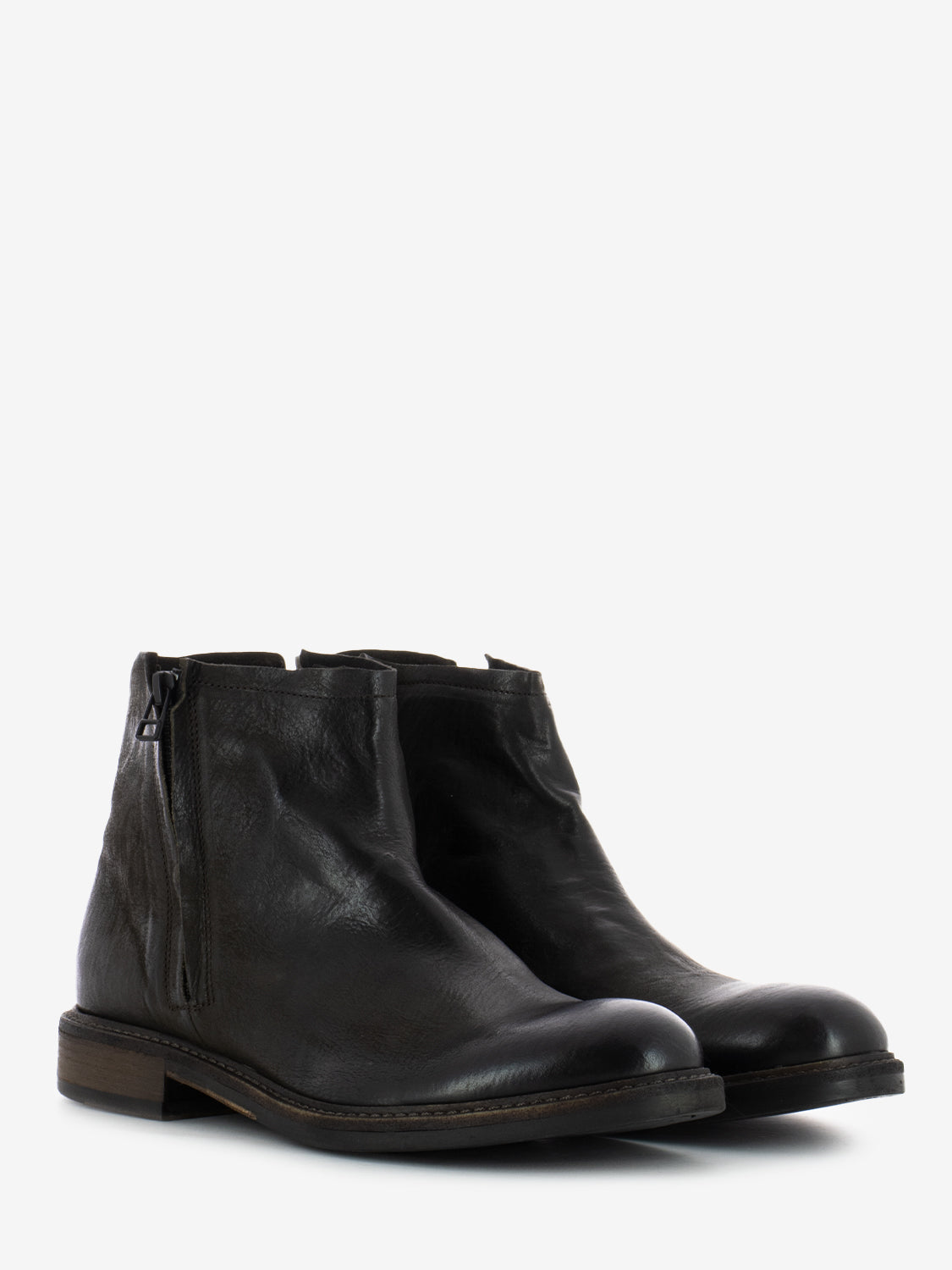 Coffee nubuck zip ankle boots