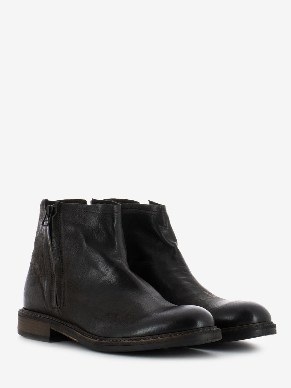 Coffee nubuck zip ankle boots