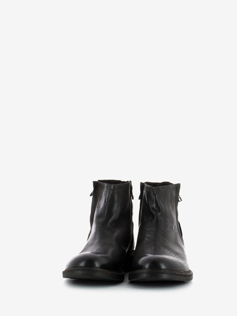Coffee nubuck zip ankle boots