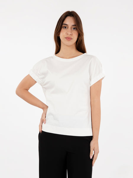 T-shirt maniche elastico white