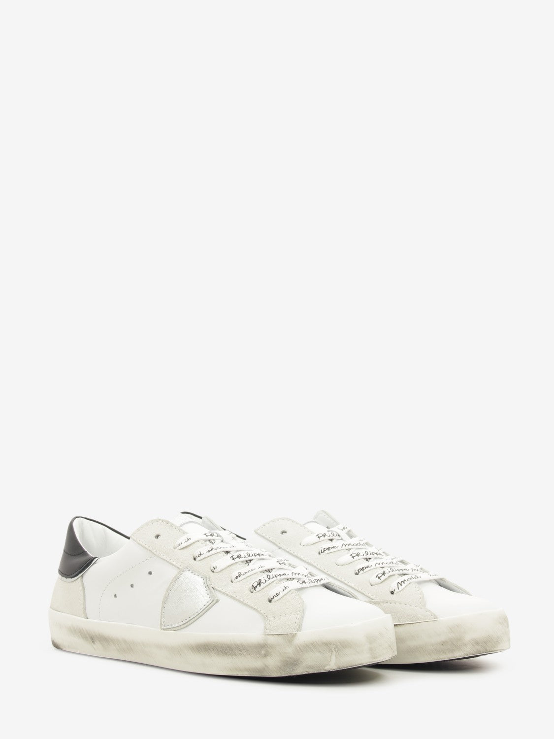Prsx Leather and suede white / black / silver