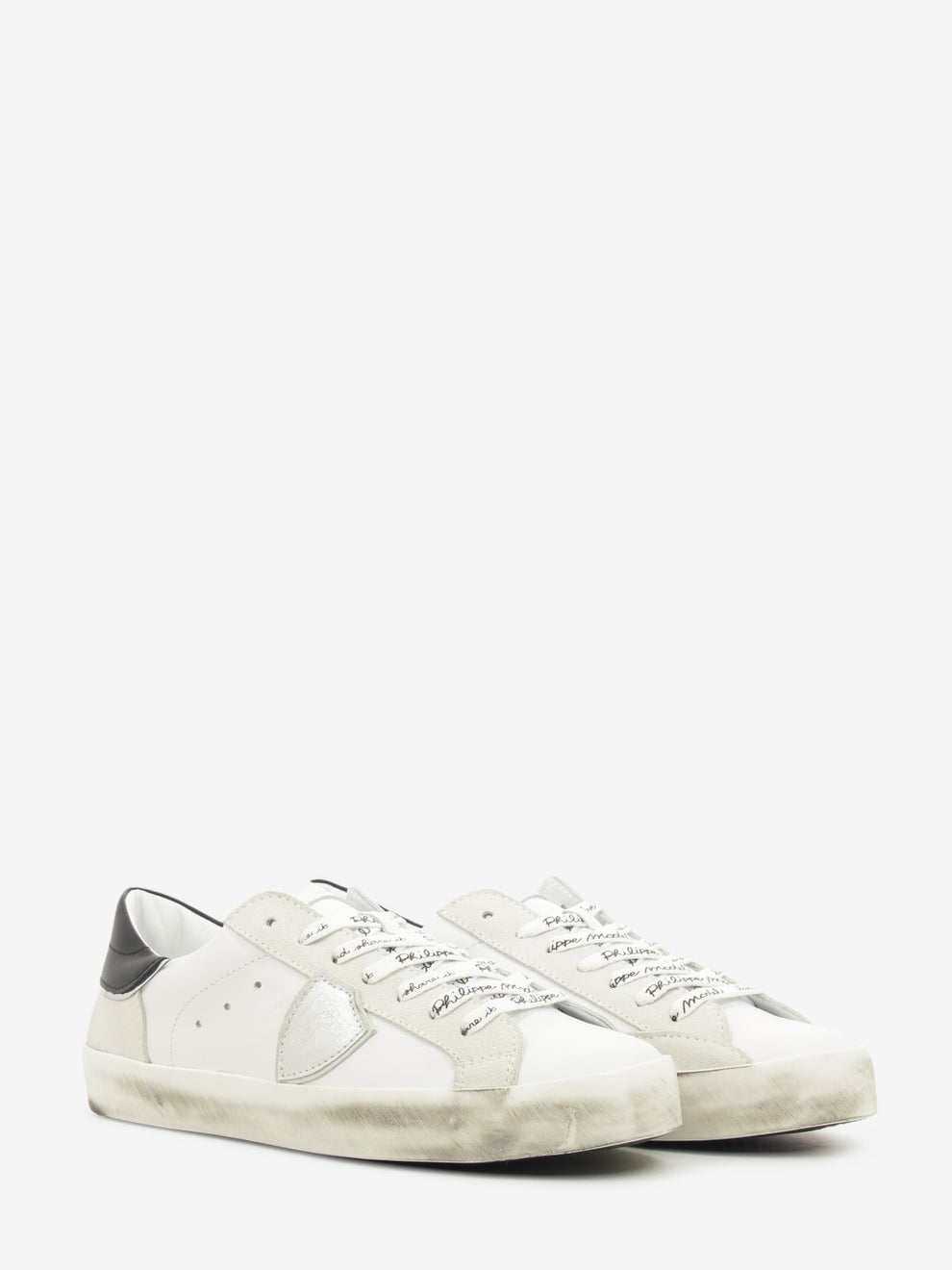 Prsx Leather and suede white / black / silver