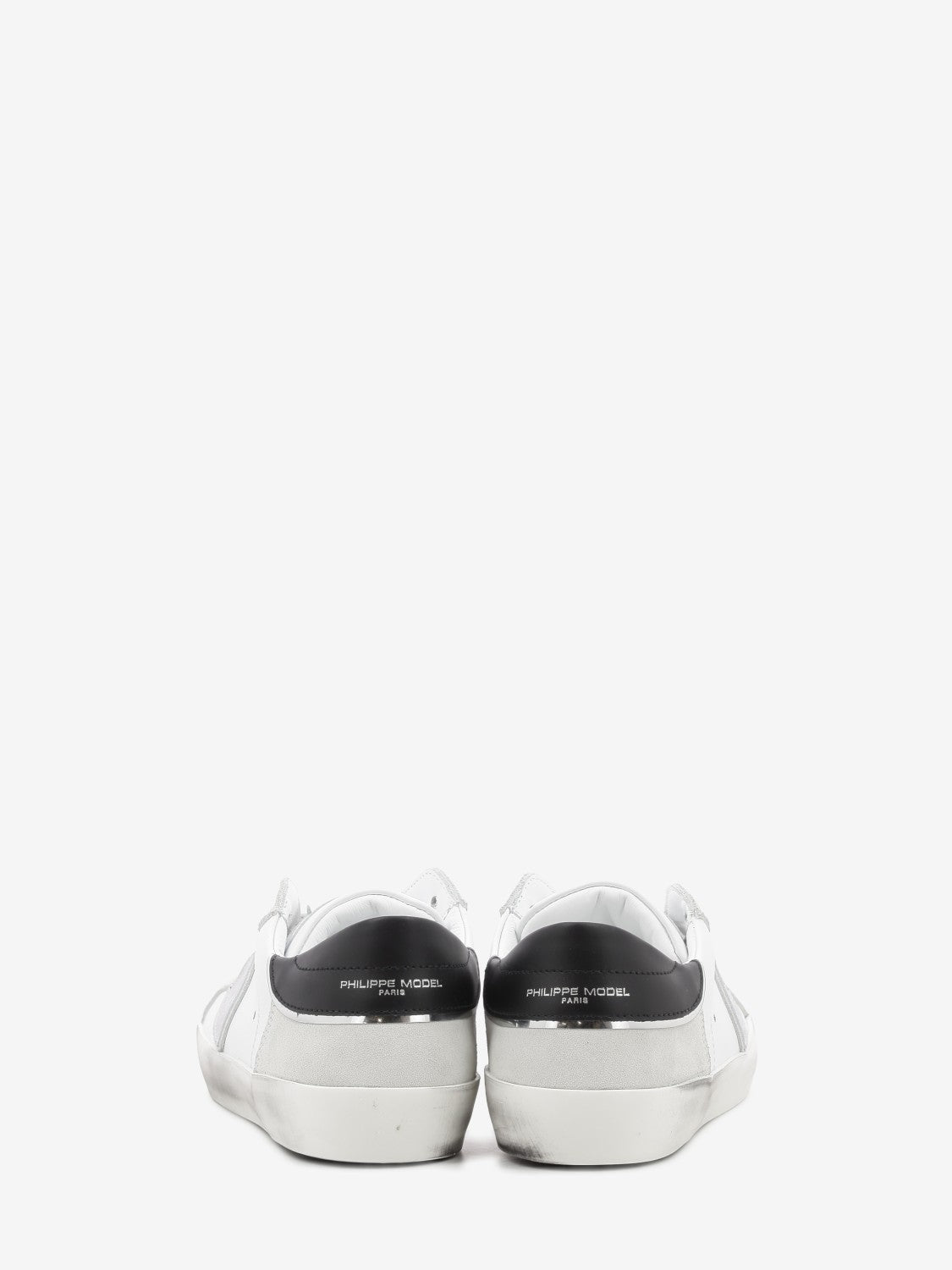 PRSX leather and suede sneakers with contrasting heel tab white/black/silver