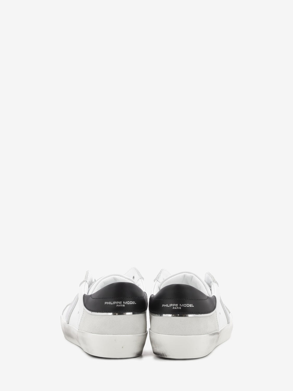 PRSX leather and suede sneakers with contrasting heel tab white/black/silver
