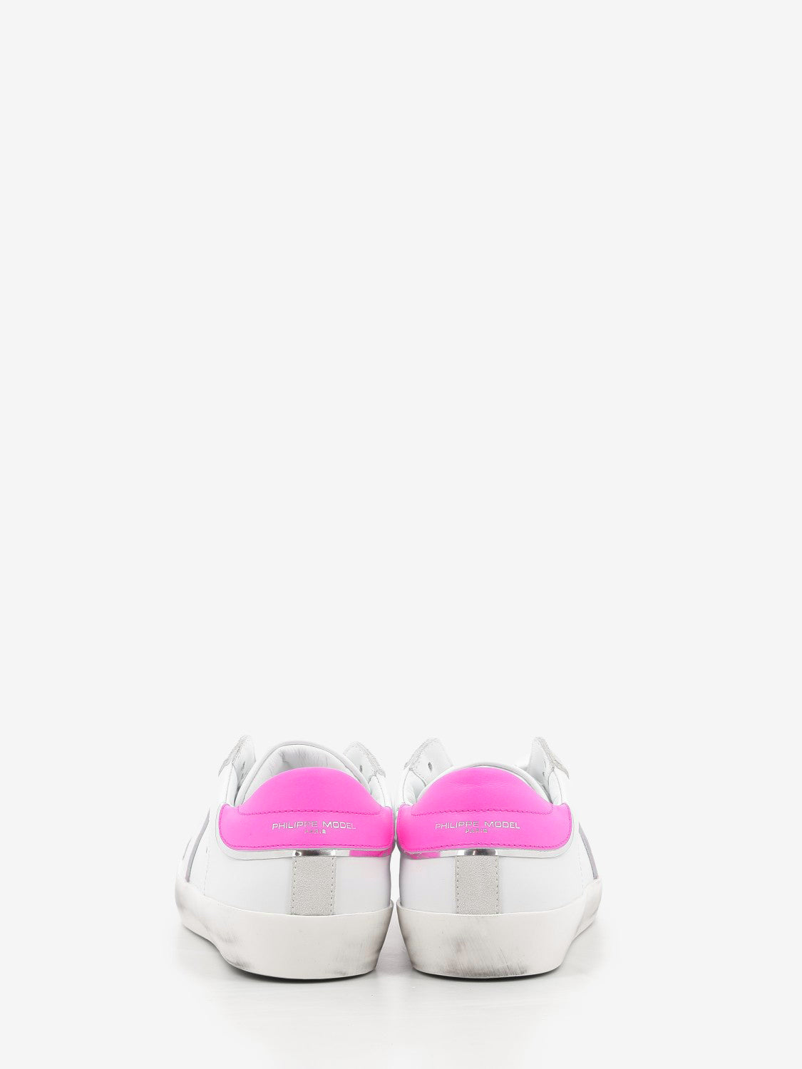 PRSX leather and suede with contrasting heel tab white/neon pink/silver