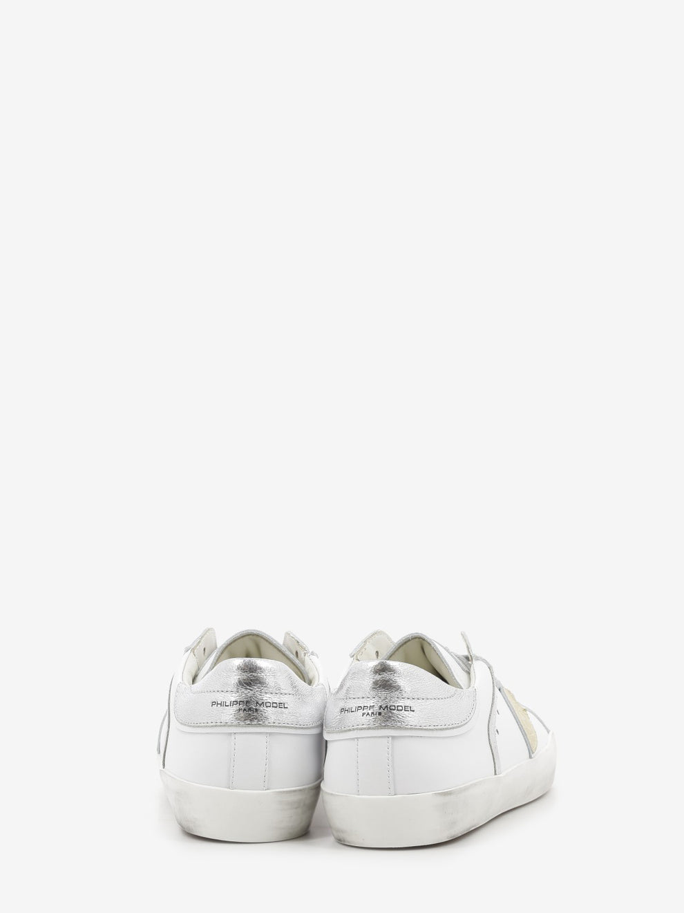 PRSX leather sneakers with laminated heel tab white/silver/gold