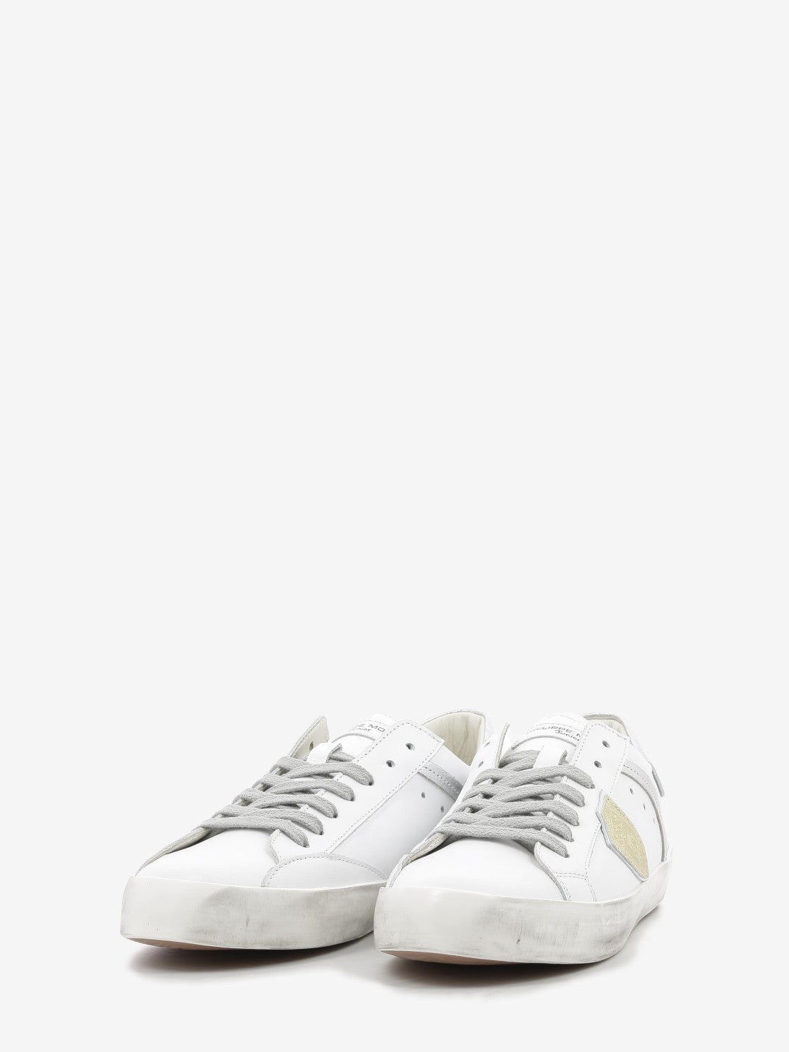 PRSX leather sneakers with laminated heel tab white/silver/gold