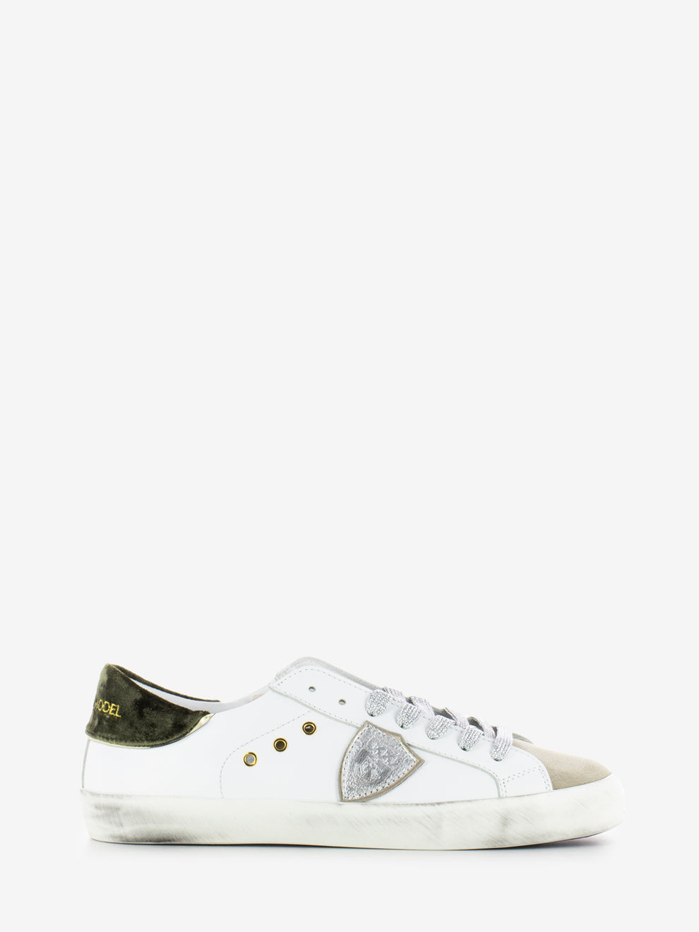 Prsx logo velvet white / dark green / gold / silver