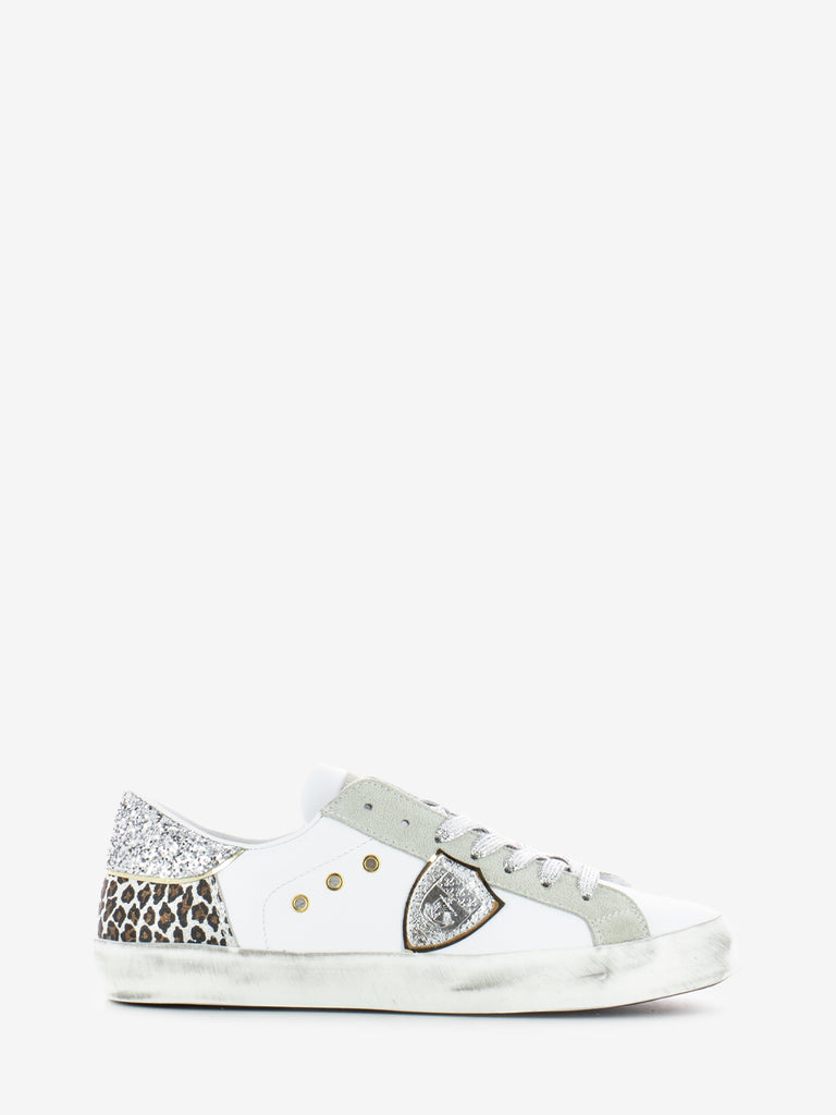 PHILIPPE MODEL JUNIOR - Sneakers Prsx bianche e leopardate