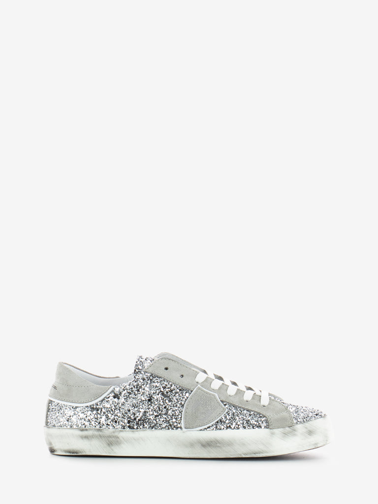 PHILIPPE MODEL JUNIOR - Sneakers Prsx glitter argento