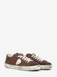 Sneakers PRSX glitter e suede bronze / dark brown