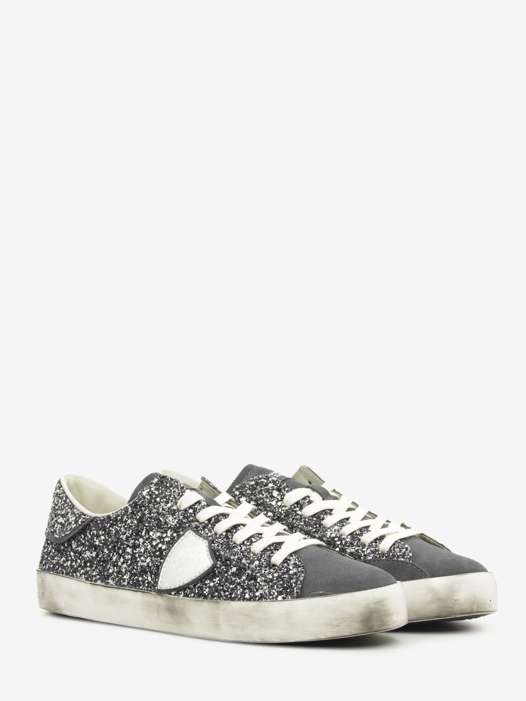 Sneakers PRSX glitter e suede dark grey / silver