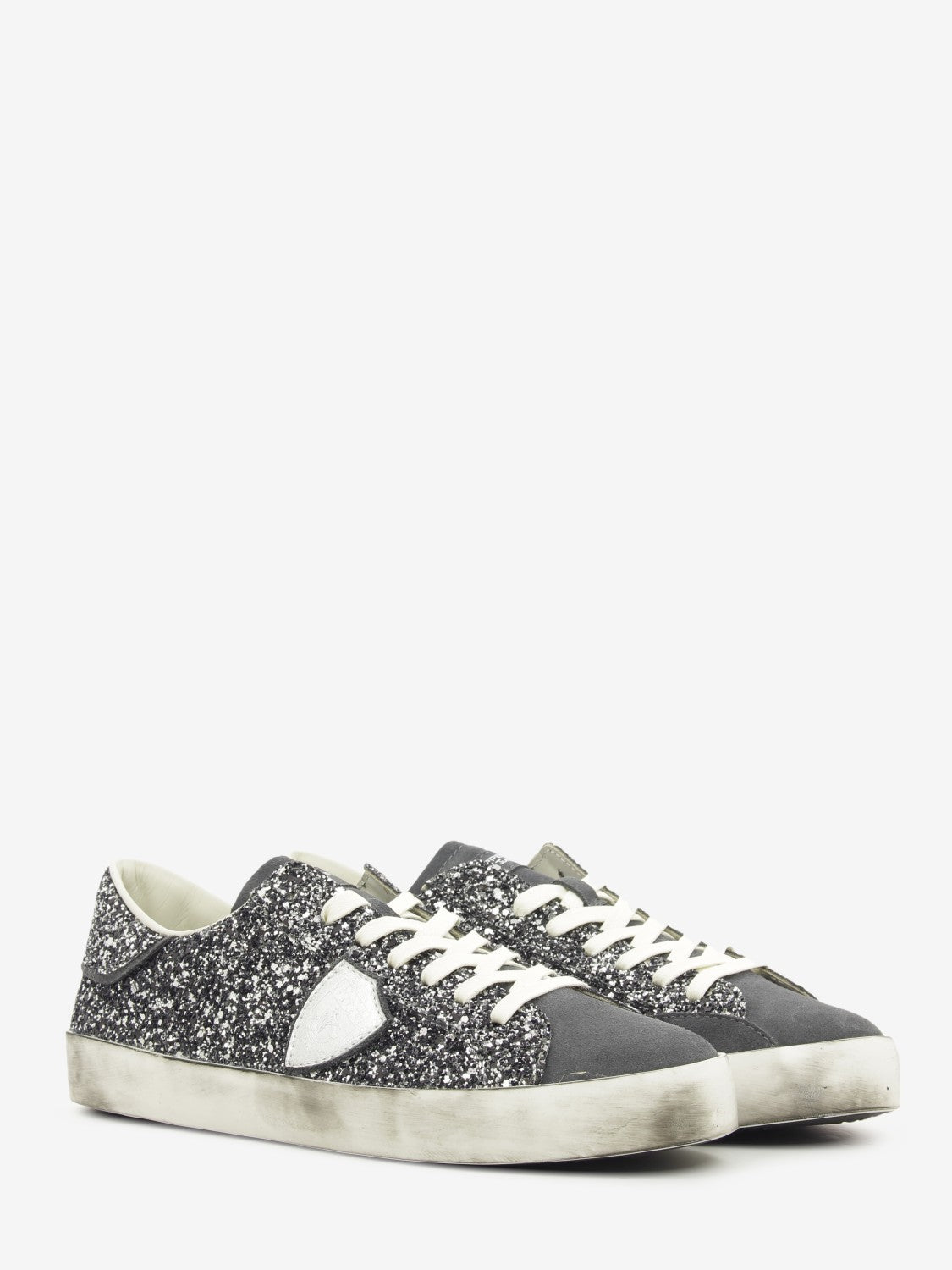 Sneakers PRSX glitter e suede dark grey / silver