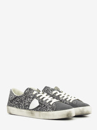 Sneakers PRSX glitter e suede dark grey / silver