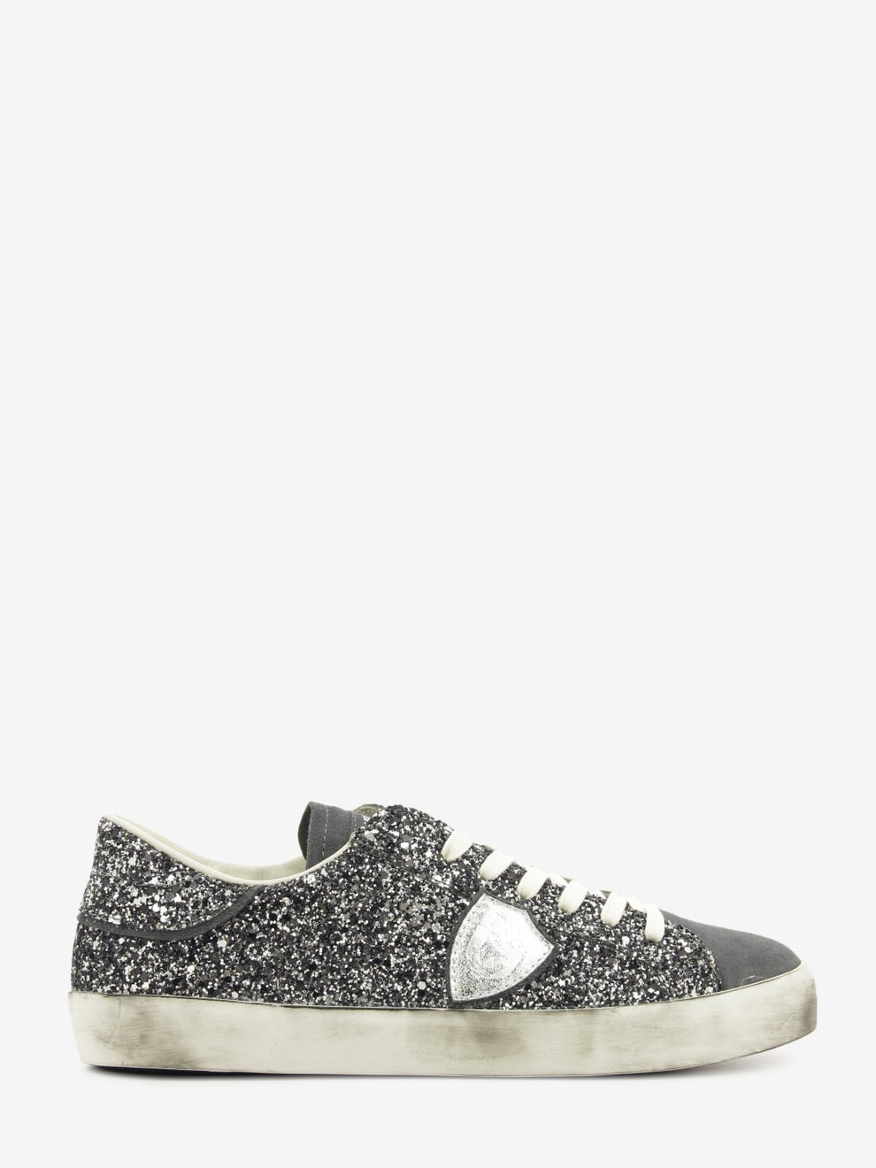 Sneakers PRSX glitter e suede dark grey / silver