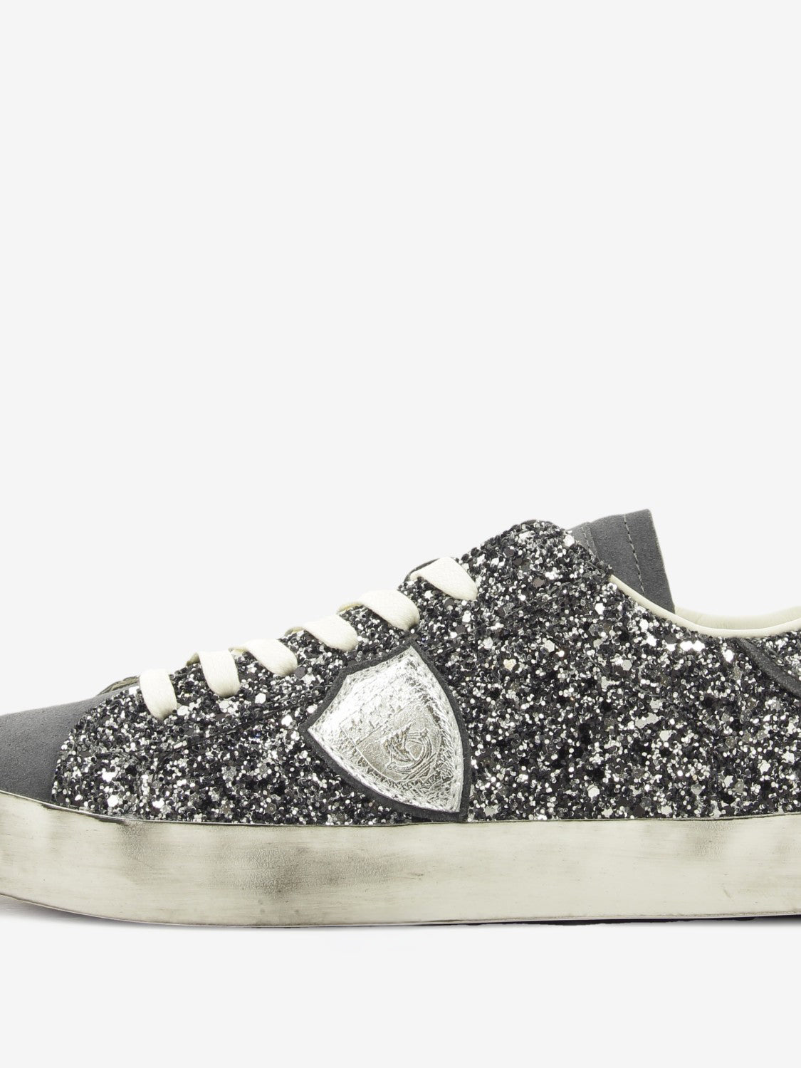 Sneakers PRSX glitter e suede dark grey / silver