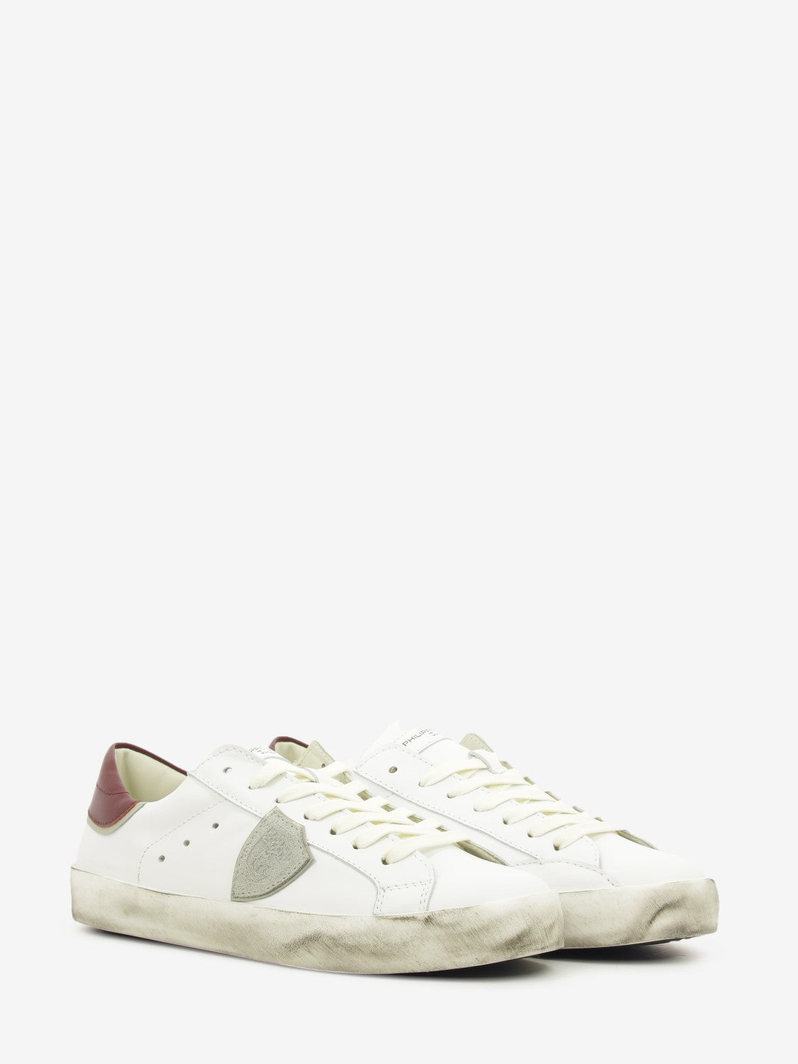 Sneakers PRSX in pelle e suede white / dark red / grey / platinum