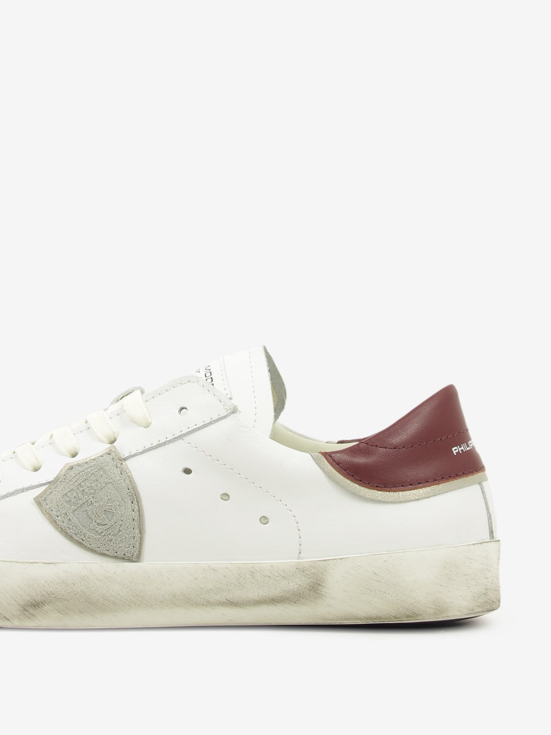 Sneakers PRSX in pelle e suede white / dark red / grey / platinum
