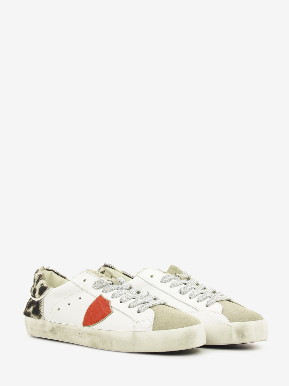 Sneakers PRSX in pelle e suede white / greige