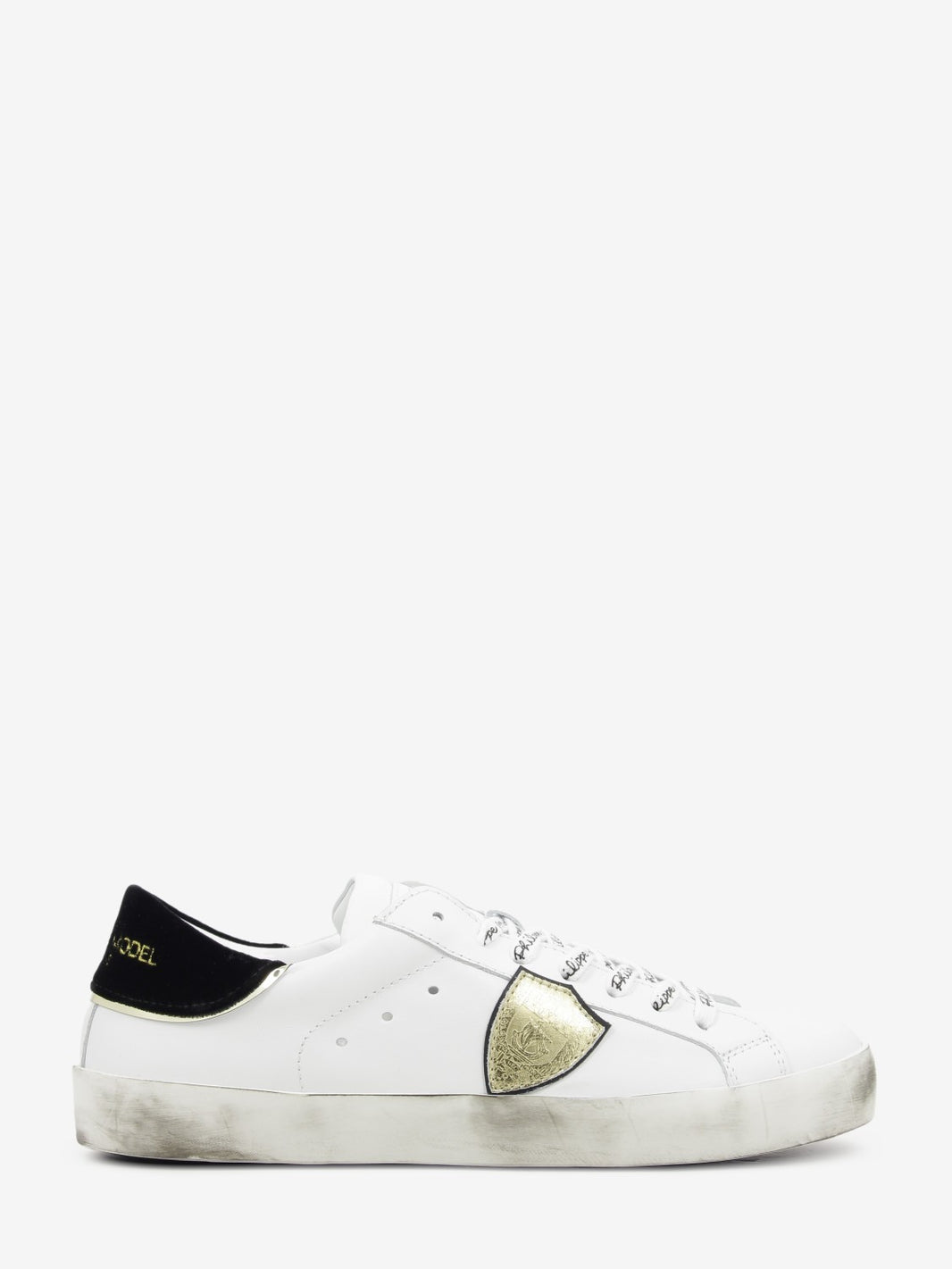 Sneakers PRSX leather with embroidered white / black