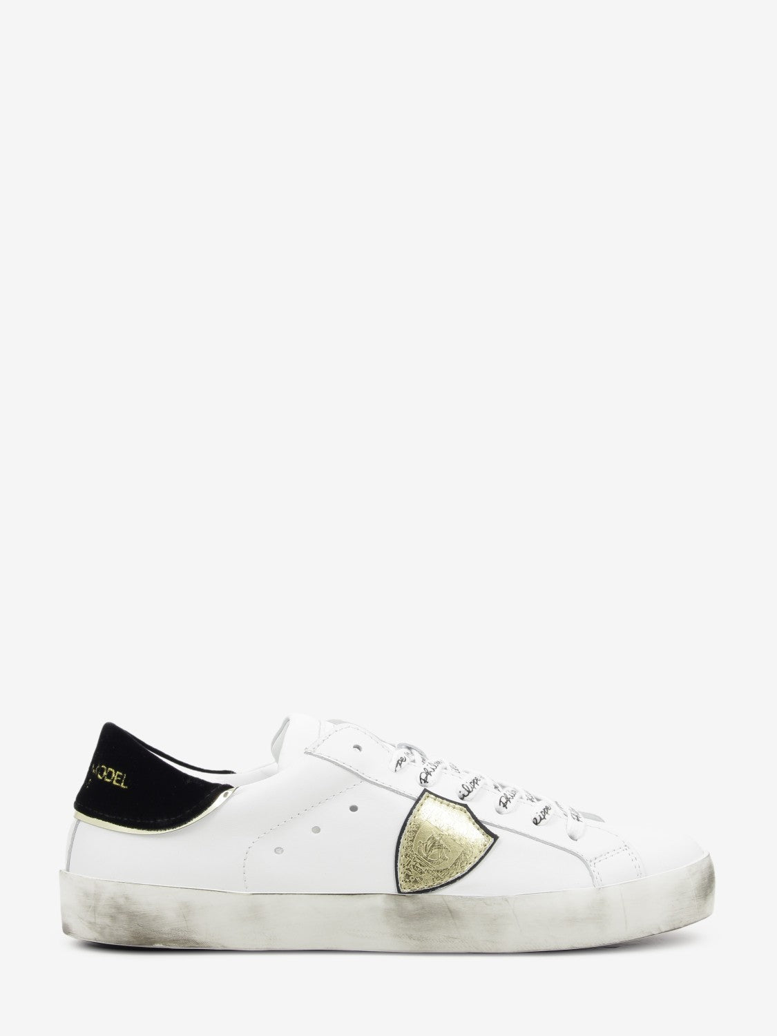 Sneakers PRSX leather with embroidered white / black