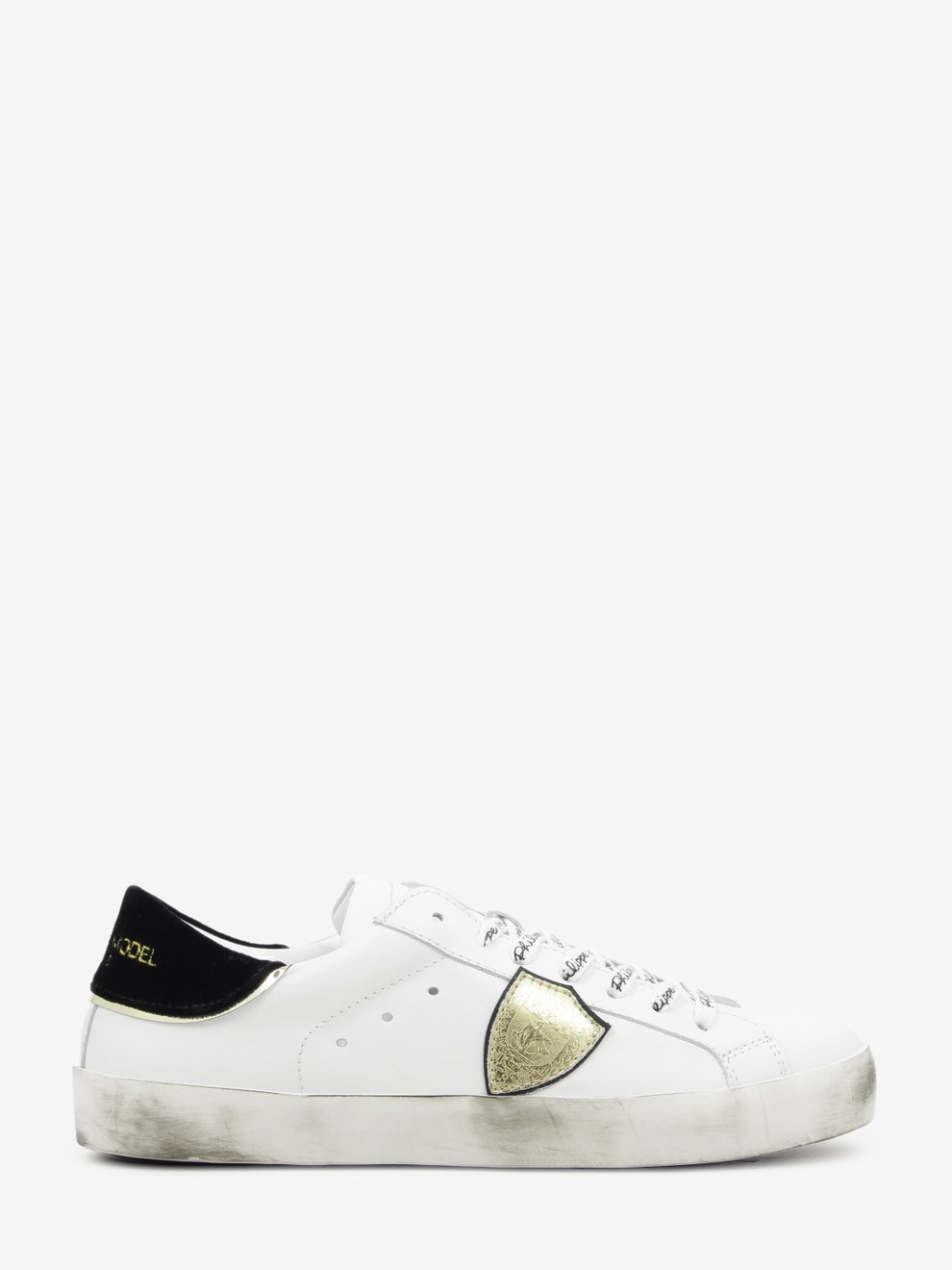 Sneakers PRSX leather with embroidered white / black