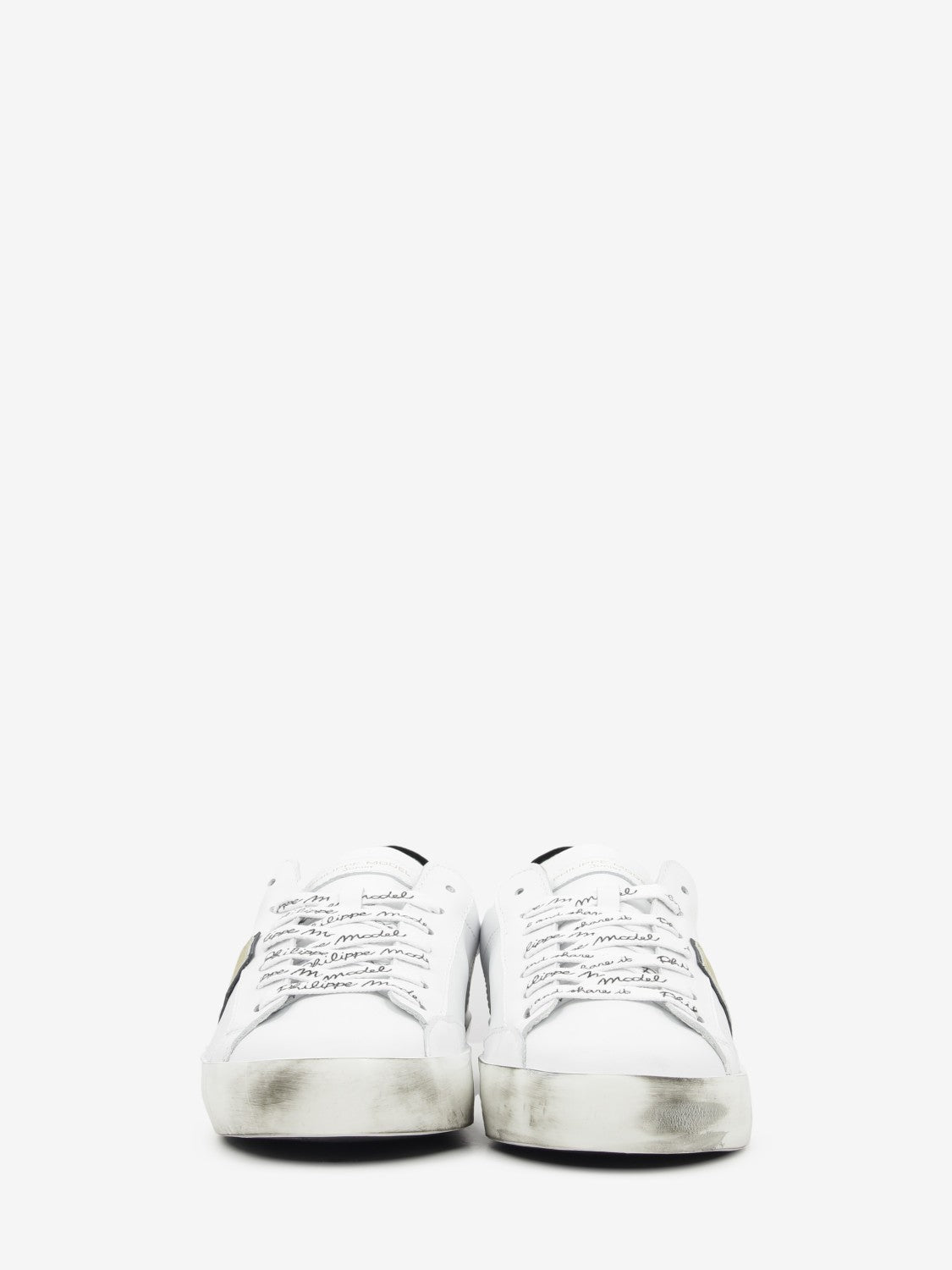 Sneakers PRSX leather with embroidered white / black