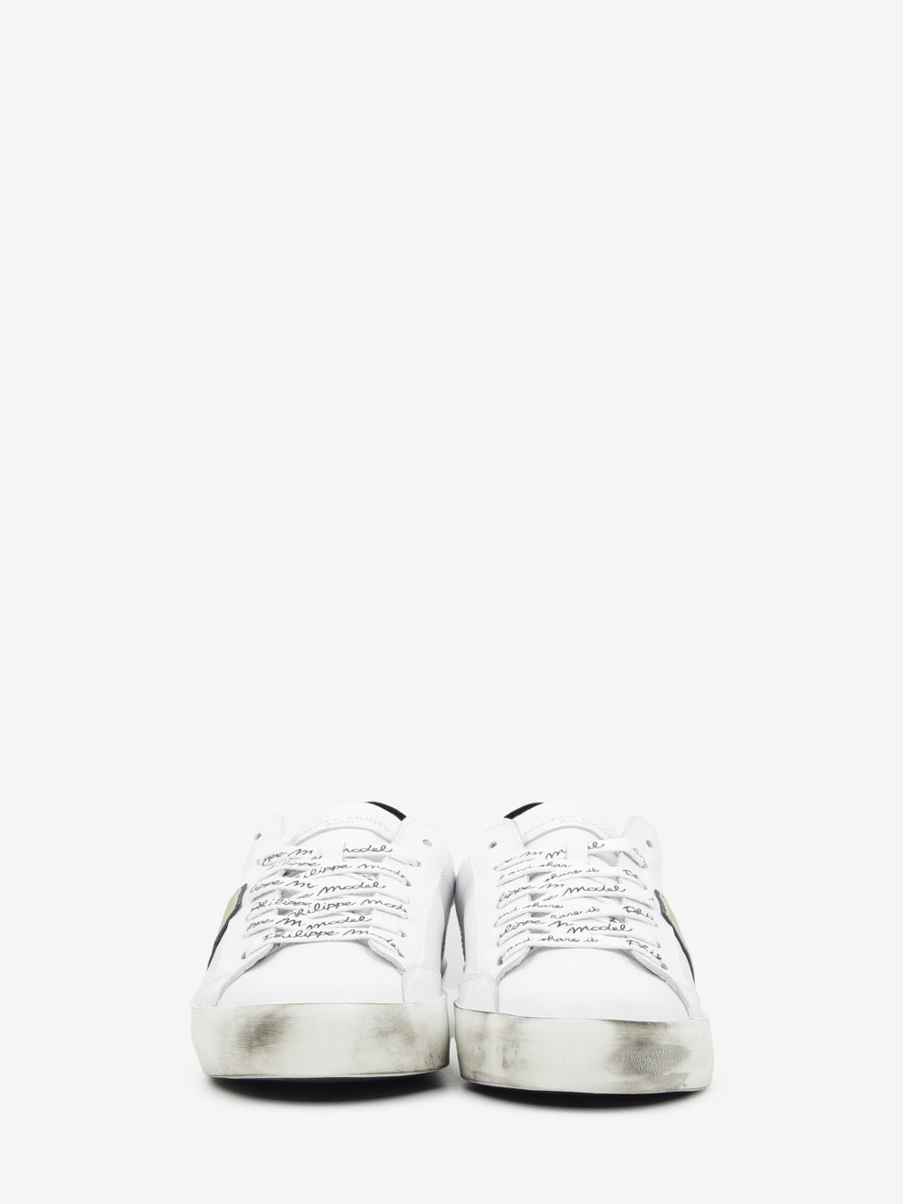 Sneakers PRSX leather with embroidered white / black
