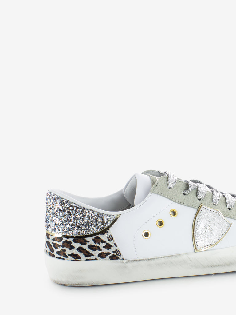 PHILIPPE MODEL JUNIOR - Sneakers Prsx white / silver / leopar