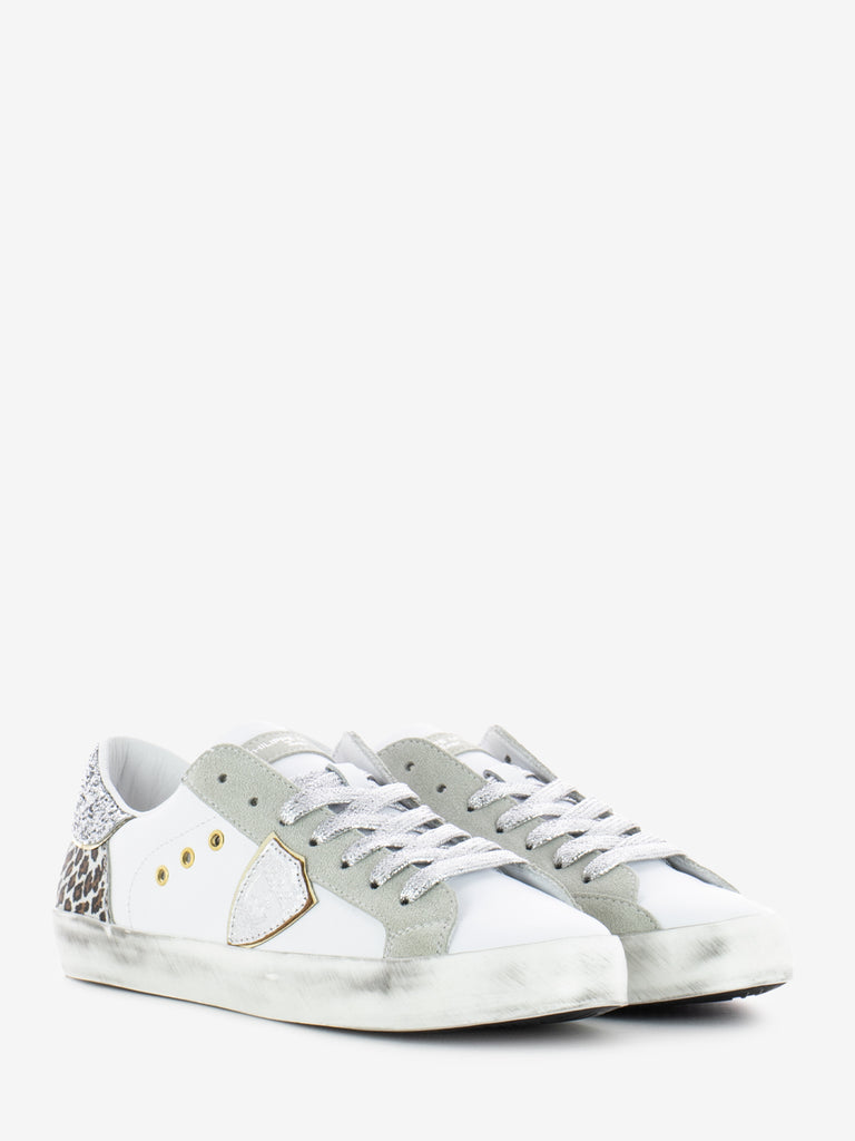 PHILIPPE MODEL JUNIOR - Sneakers Prsx white / silver / leopard / gold