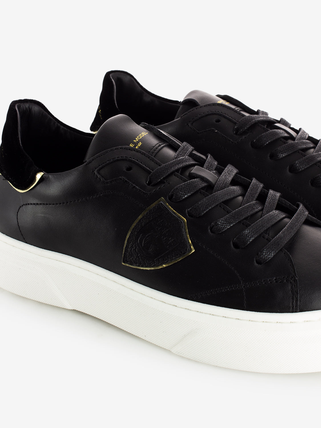Sneakers Temple low nere e oro