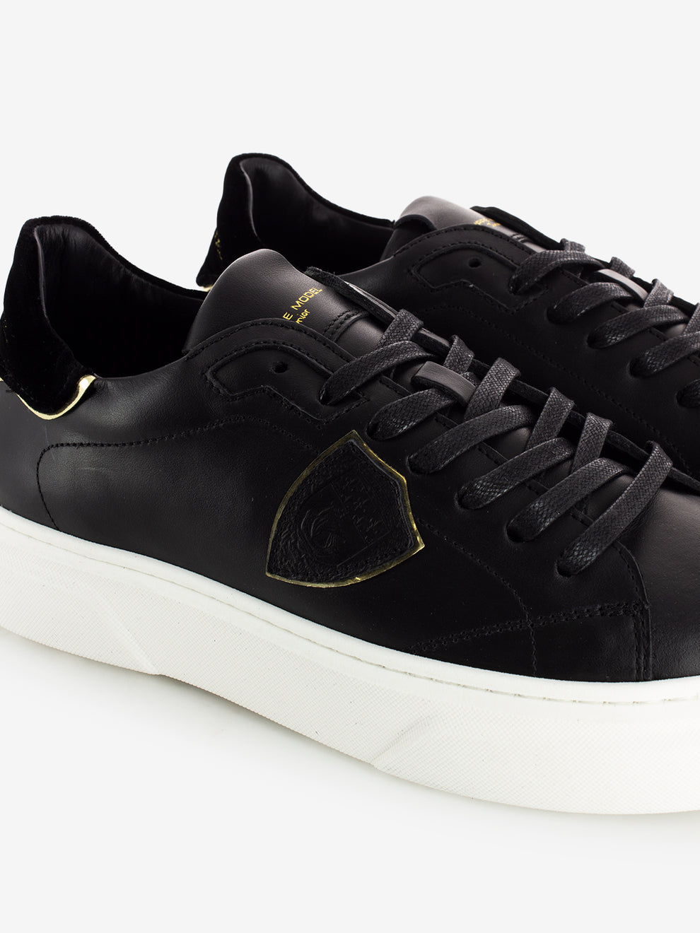 Sneakers Temple low nere e oro