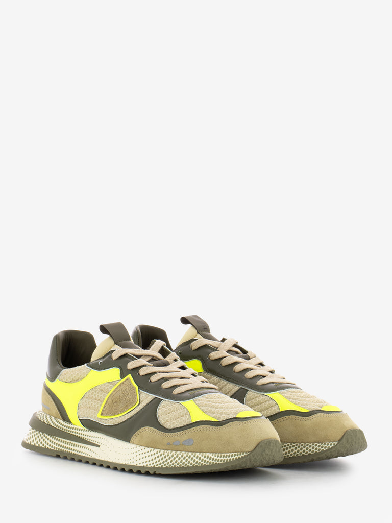 PHILIPPE MODEL - Olympique Low Fancy Resau neon / militare