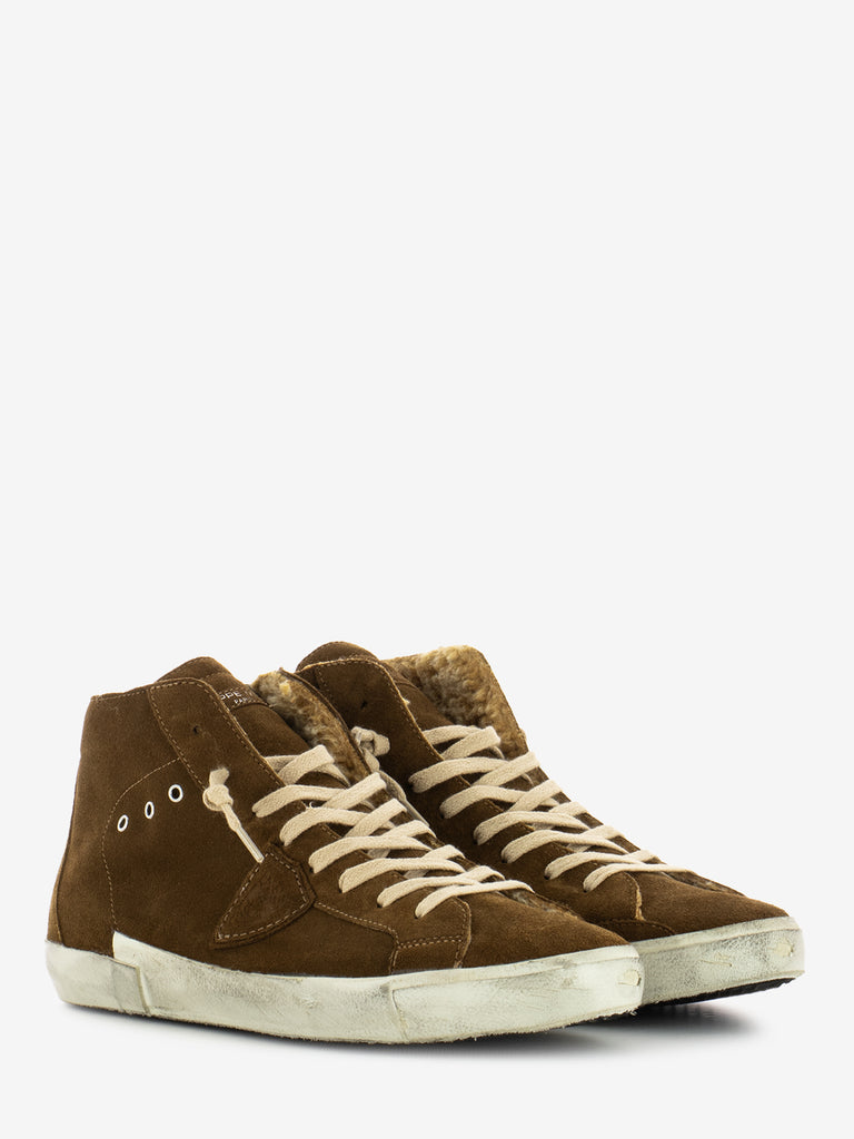 PHILIPPE MODEL - Prsx high Man - Daim Fur cognac