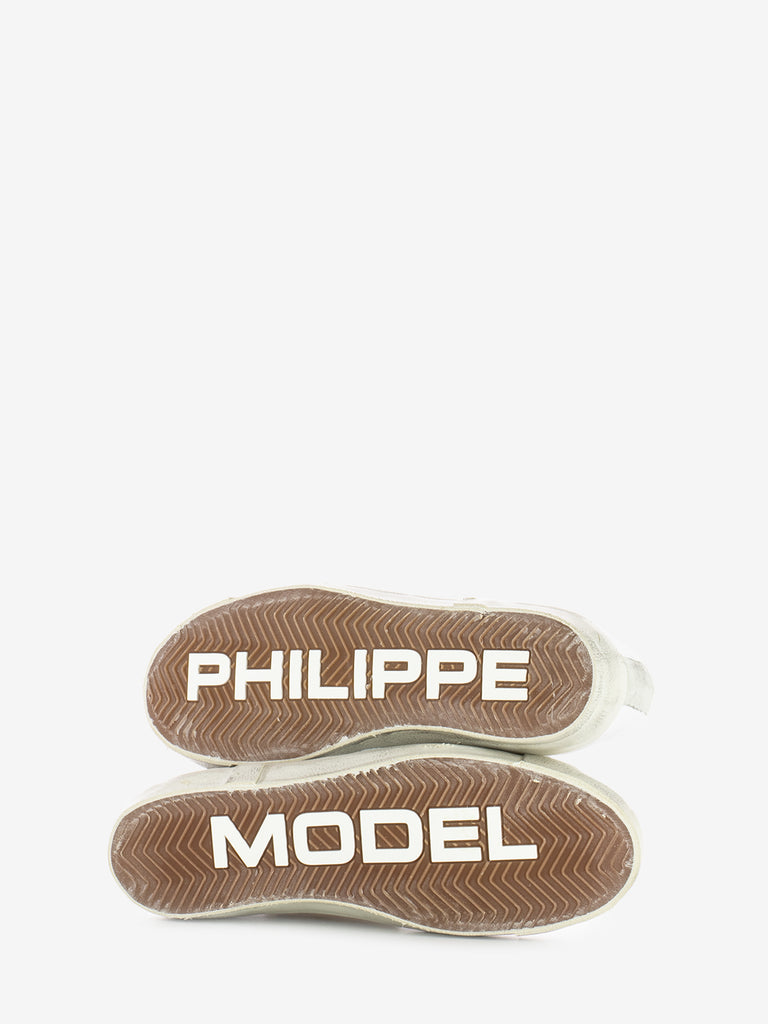 PHILIPPE MODEL - Prsx low man legere blanc / gris