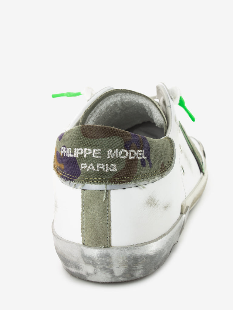 PHILIPPE MODEL - Prsx low man veau camouflage / blanc / vert