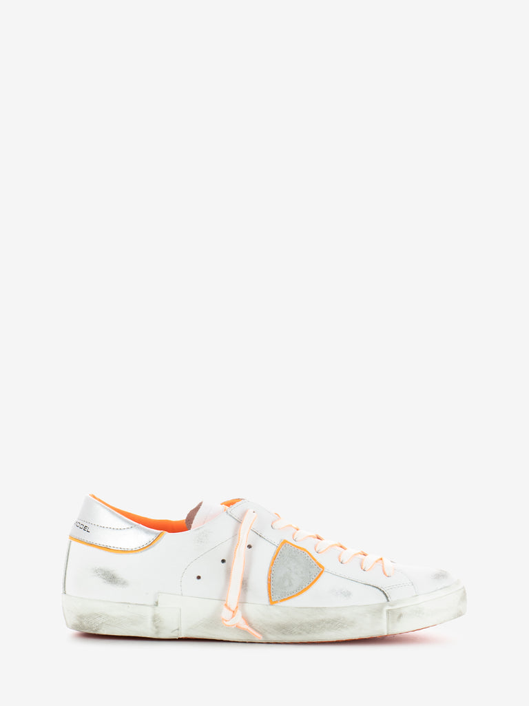 PHILIPPE MODEL - Prsx low veau neon blanc / orange