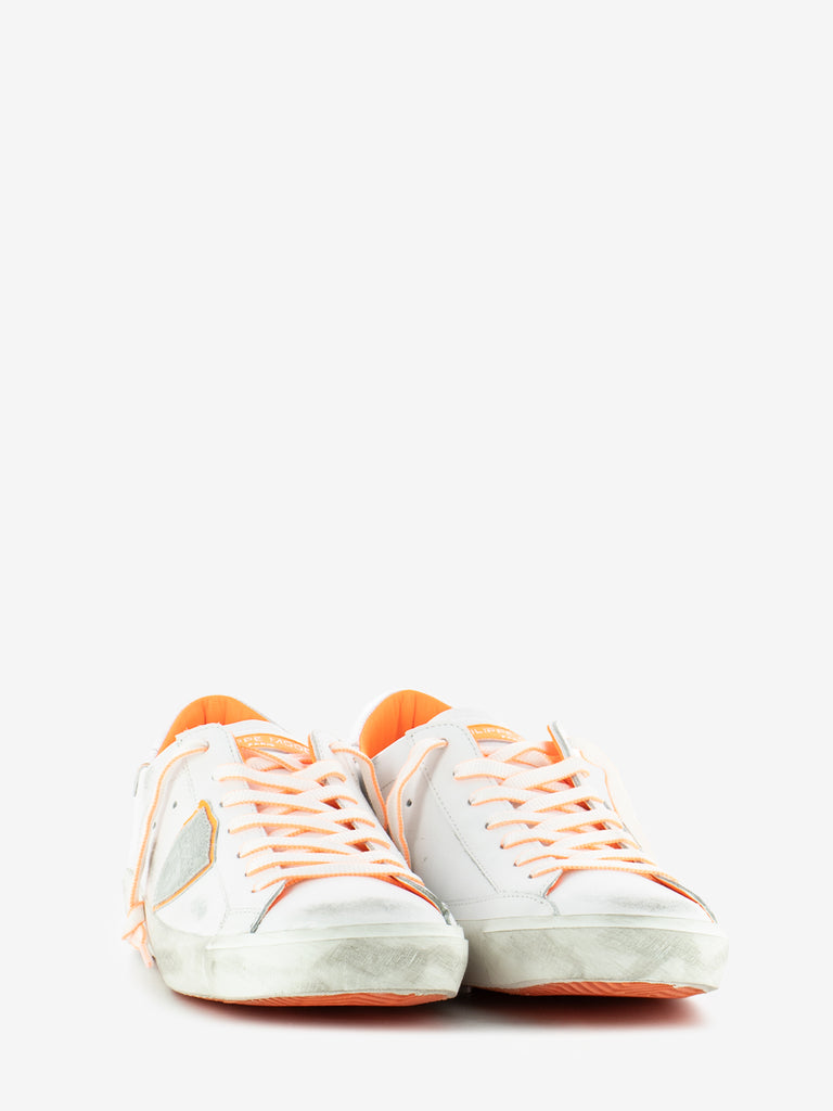 PHILIPPE MODEL - Prsx low veau neon blanc / orange