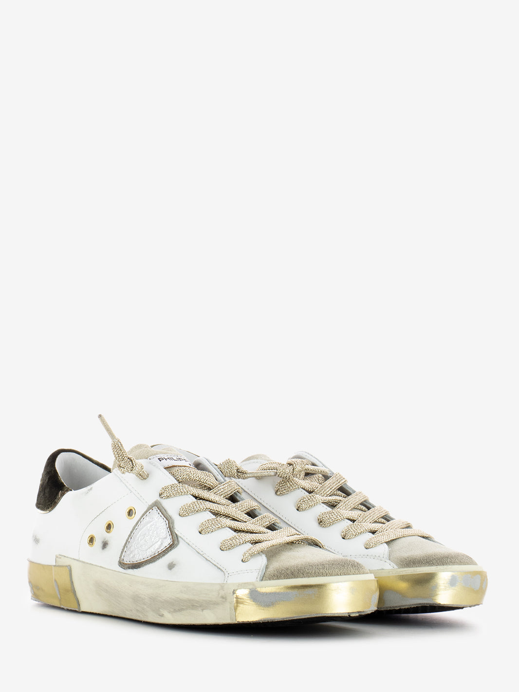 Prsx Low veau velour blanc / militaire