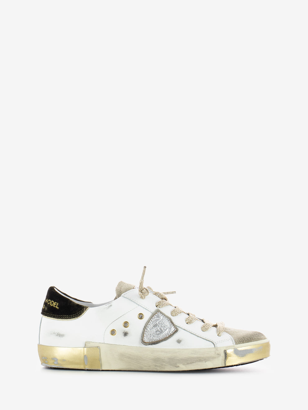 Prsx Low veau velour blanc / militaire