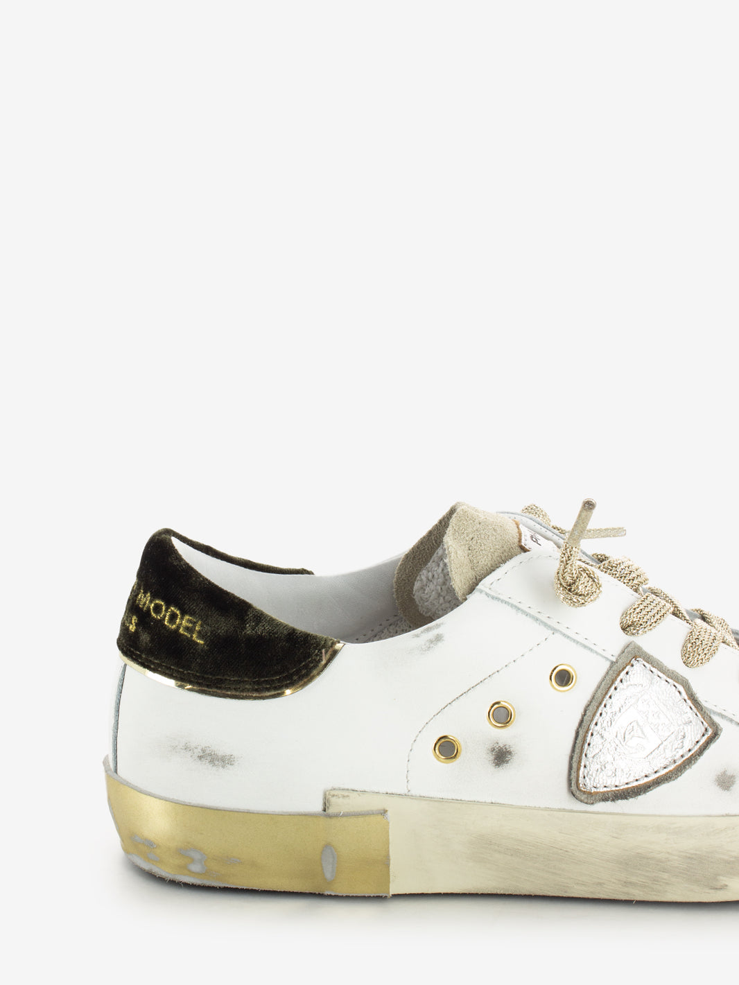 Prsx Low veau velour blanc / militaire