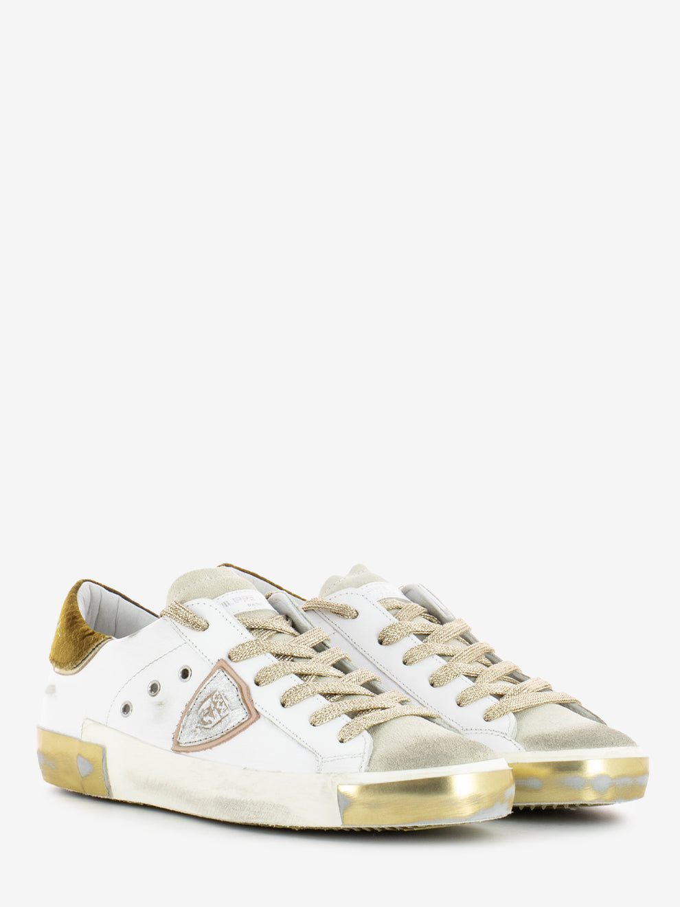 Prsx low veau velor blanc / noir