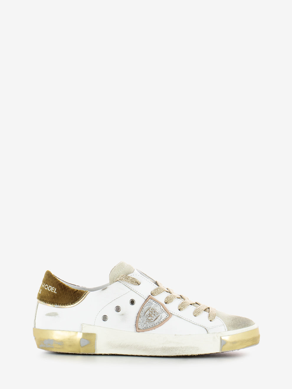 Prsx low veau velor blanc / noir